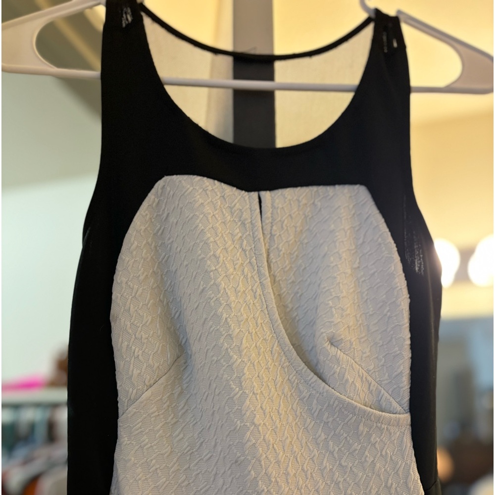 Formal cocktail black and white dress
